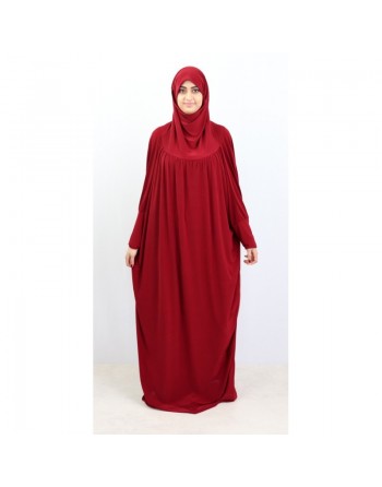 Jilbab ample une pièce - Marque Best Ummah (Boutique Jilbeb femme musulmane) - Couleur bordeaux 
