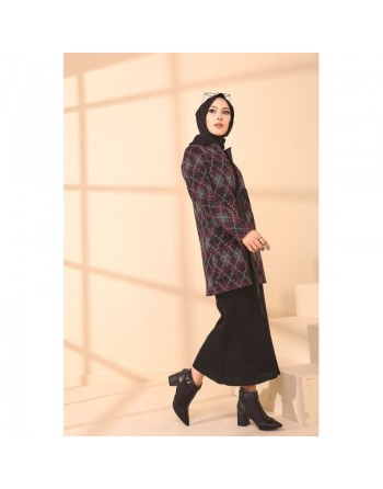 Veste Manteau femme avec ceinture intégrée (Tunique Automne Hiver - Boutique en ligne Vêtements Hijab Turquie) - Couleur... 