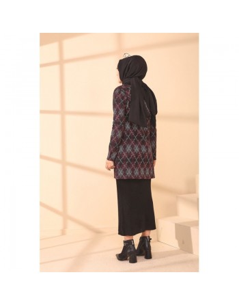 Veste Manteau femme avec ceinture intégrée (Tunique Automne Hiver - Boutique en ligne Vêtements Hijab Turquie) - Couleur... 