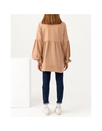 Tunique ample à manches larges pour femme - Couleur beige 