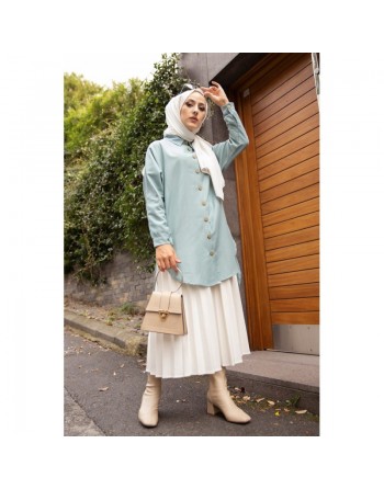Chemise longe pour femme (Vêtements pour hijab) - Couleur menthe 