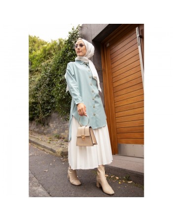 Chemise longe pour femme (Vêtements pour hijab) - Couleur menthe 