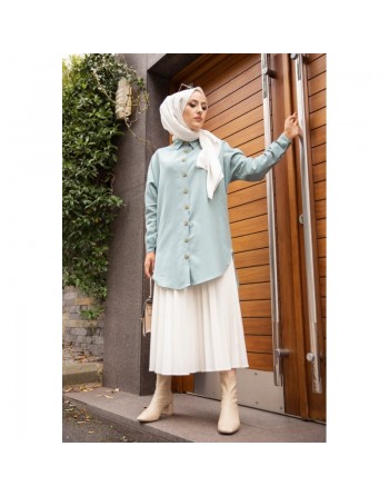 Chemise longe pour femme (Vêtements pour hijab) - Couleur menthe 