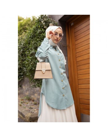 Chemise longe pour femme (Vêtements pour hijab) - Couleur menthe 