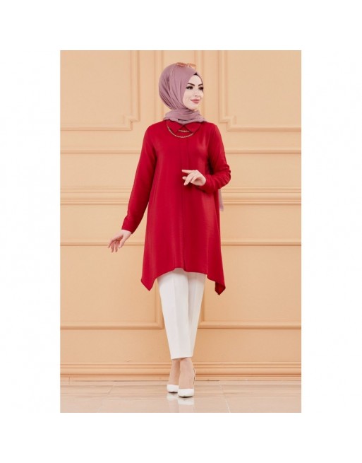 Tunique ample coupe originale (Vetement Hijab pour femme musulmane) - Couleur bordeaux Tunique ample coupe originale (Vetement Hijab pour femme musulmane) - Couleur bordeaux