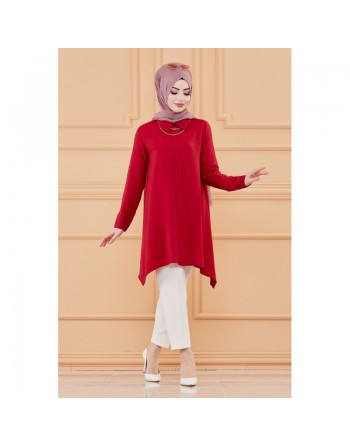 Tunique ample coupe originale (Vetement Hijab pour femme musulmane) - Couleur bordeaux 