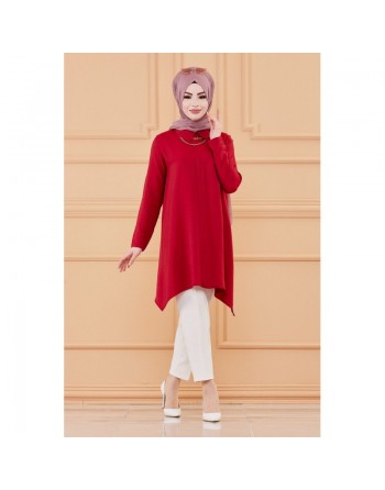 Tunique ample coupe originale (Vetement Hijab pour femme musulmane) - Couleur bordeaux 