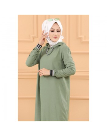 Tunique décontractée avec capuche (Vêtement hijab pour femme) - Couleur menthe 