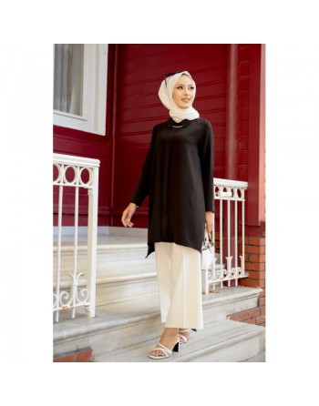 Tunique habillée pour femme (Vetement hijab) - Couleur noir 