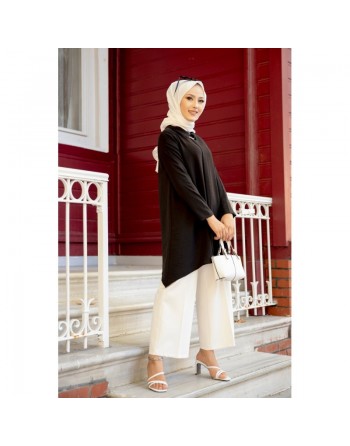 Tunique habillée pour femme (Vetement hijab) - Couleur noir 