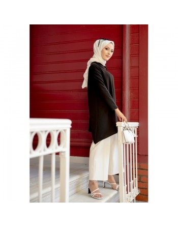 Tunique habillée pour femme (Vetement hijab) - Couleur noir 