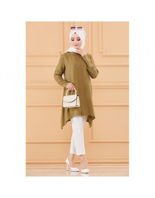 Tunique style habillé pour femme (Vêtement hijab) - Couleur kaki Tunique style habillé pour femme (Vêtement hijab) - Couleur kaki
