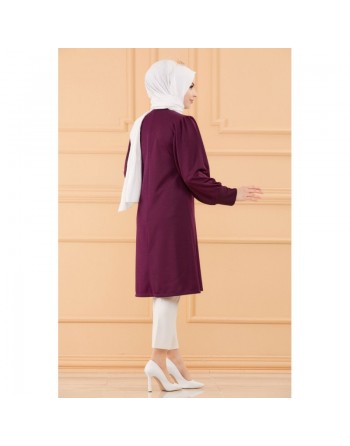 Tunique casual pour femme (Boutique Prêt-à-porter Vêtements Hijab pour Musulmanes) - Couleur prune 