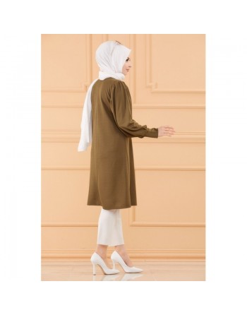 Tunique casual pour femme (Boutique en ligne Vêtement Hijab - Mode Musulmane) - Couleur kaki 