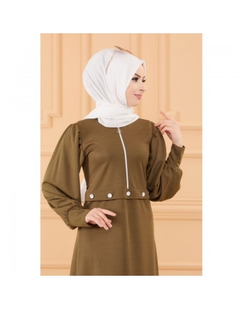 Tunique casual pour femme (Boutique en ligne Vêtement Hijab - Mode Musulmane) - Couleur kaki 