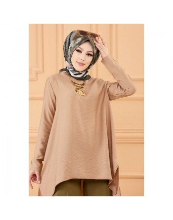 Tunique ample style chic (Vêtement pour femme voilée) - Couleur beige 