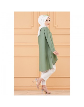 Tunique style habillé ample pour femme (Vêtement grande taille) - Couleur amande 
