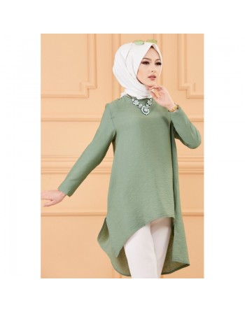 Tunique style habillé ample pour femme (Vêtement grande taille) - Couleur amande 