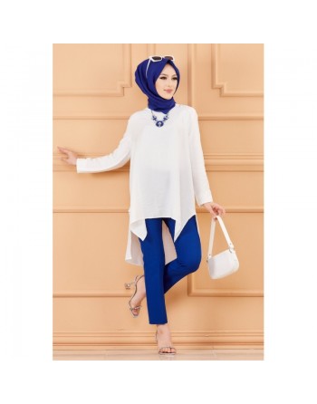 Tunique chic style habillé pour femme - Couleur blanc 
