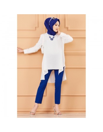 Tunique chic style habillé pour femme - Couleur blanc 