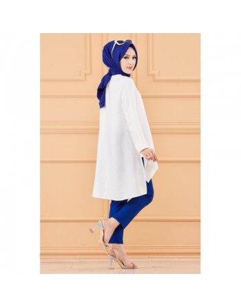 Tunique chic style habillé pour femme - Couleur blanc 