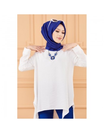 Tunique chic style habillé pour femme - Couleur blanc 