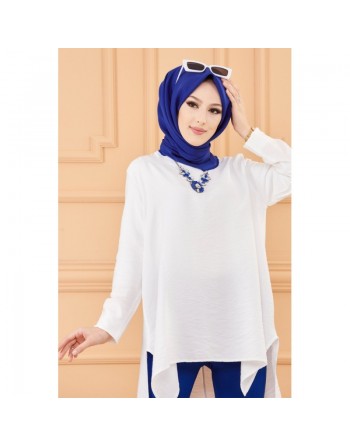 Tunique chic style habillé pour femme - Couleur blanc 