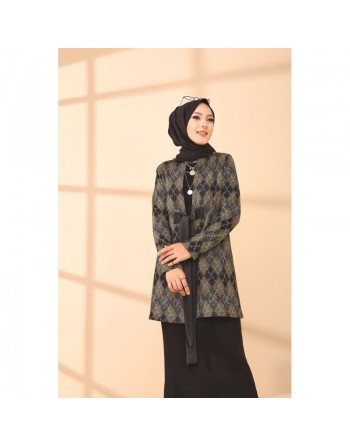 Veste Manteau femme avec ceinture intégrée (Tunique Automne Hiver - Boutique Vêtement Hijab Turque en ligne) - Couleur... 