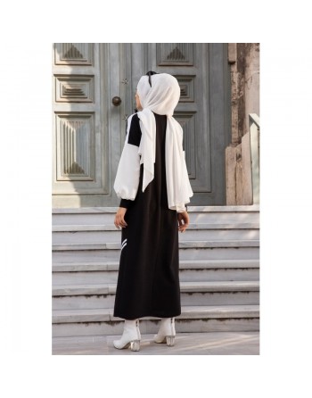 Robe longue décontractée (Boutique de vêtements islamiques modernes pour femmes voilées) - Couleur noir 
