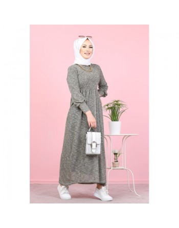 Robe pailleté pour femme (Boutique Musulmane Hijab et Modest Fashion) - Couleur Gris 