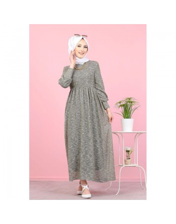Robe pailleté pour femme (Boutique Musulmane Hijab et Modest Fashion) - Couleur Gris 