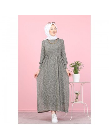 Robe pailleté pour femme (Boutique Musulmane Hijab et Modest Fashion) - Couleur Gris 