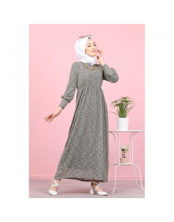 Robe pailleté pour femme (Boutique Musulmane Hijab et Modest Fashion) - Couleur Gris 
