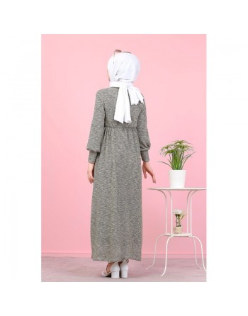 Robe pailleté pour femme (Boutique Musulmane Hijab et Modest Fashion) - Couleur Gris 
