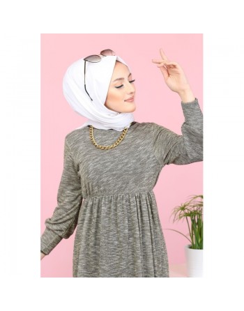 Robe pailleté pour femme (Boutique Musulmane Hijab et Modest Fashion) - Couleur Gris 