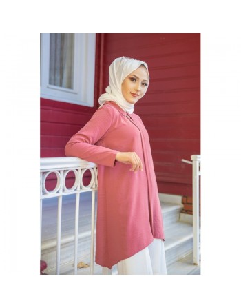 Tunique ample coupe originale (Vetement adapté à la femme musulmane) - Couleur rose 
