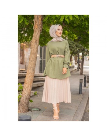 Tunique ample pour femme (Boutique de vêtements musulmans en ligne) - Couleur kaki 