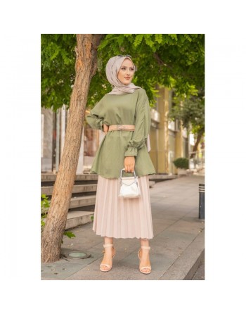 Tunique ample pour femme (Boutique de vêtements musulmans en ligne) - Couleur kaki 