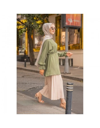 Tunique ample pour femme (Boutique de vêtements musulmans en ligne) - Couleur kaki 
