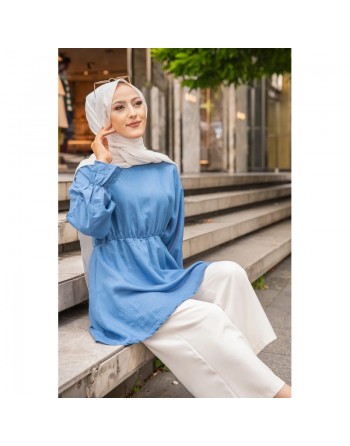 Tunique ample (Mode pudique pour femme voilée) - Couleur Bleu indigo 