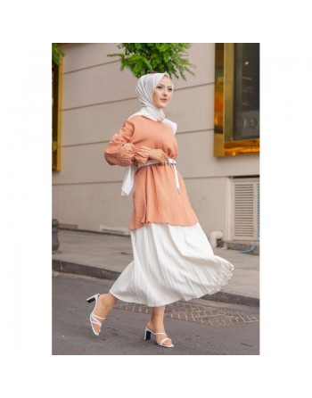 Tunique ample pour femme (Mode Musulmane Paris) - Couleur vison 