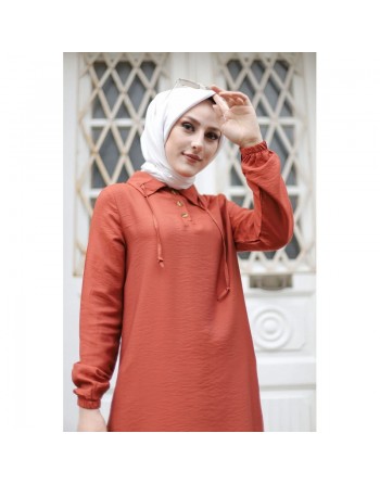 Tunique longue (Tenue musulmane pour femme voilée) - Couleur brique 