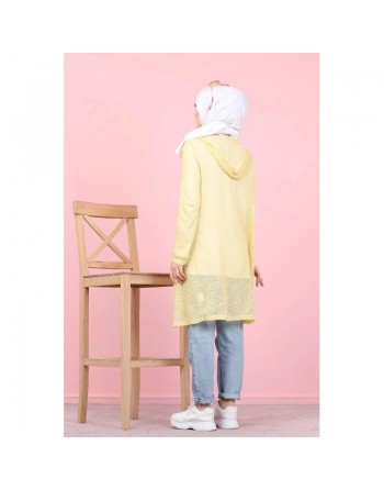 Tunique T-Shirt "illustration hijab" manches longues + Gilet-Cardigan assorti (Mode musulmane pour jeune femme voilée) -... 