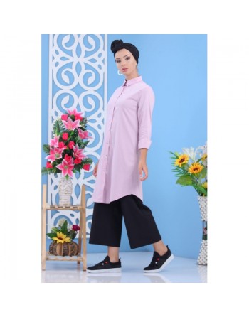 Chemise-tunique longue évasée pour femme - Plusieurs couleurs disponibles (100% coton) 