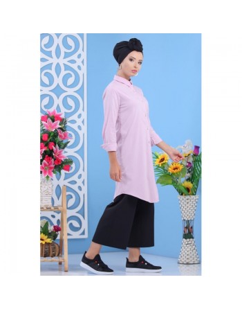 Chemise-tunique longue évasée pour femme - Plusieurs couleurs disponibles (100% coton) 