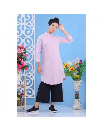 Chemise-tunique longue évasée pour femme - Plusieurs couleurs disponibles (100% coton) 