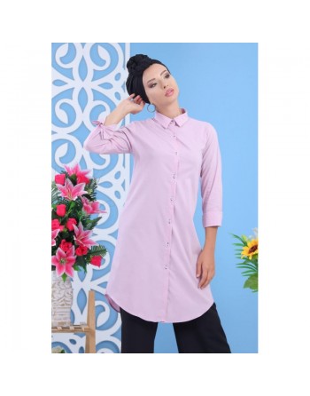 Chemise-tunique longue évasée pour femme - Plusieurs couleurs disponibles (100% coton) 