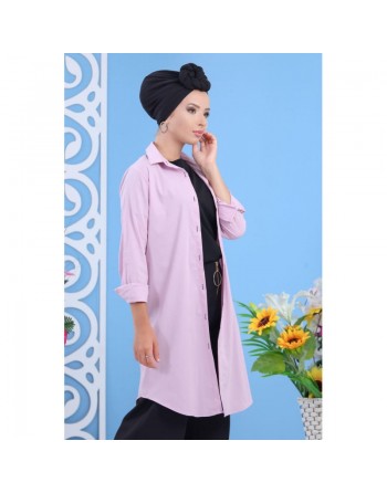 Chemise-tunique longue évasée pour femme - Plusieurs couleurs disponibles (100% coton) 
