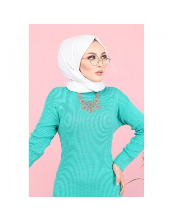 Robe tricotée en maille pour femme - Couleur menthe 