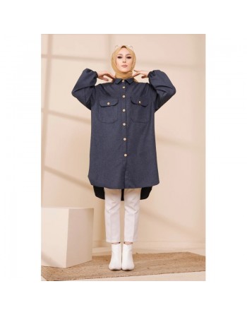 Chemise-Tunique ample pour femme (Boutique Musulmane en ligne) - Couleur anthracite 